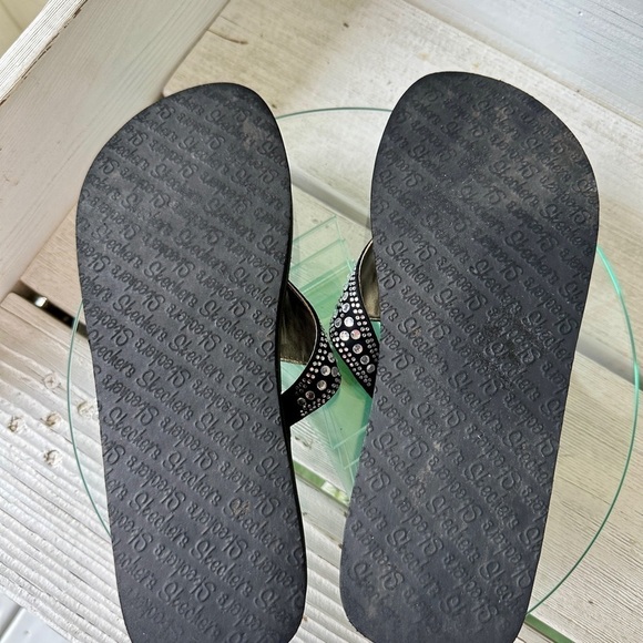 SKECHERS, YOGA FOAM, BLACK, CALI VINYASA-STONE CANDY SANDAL. SIZE 9 - Picture 6 of 7